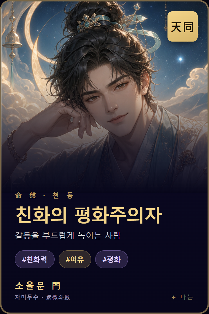 나의 주성 캐릭터 카드 — 명궁 주성을 그림으로
